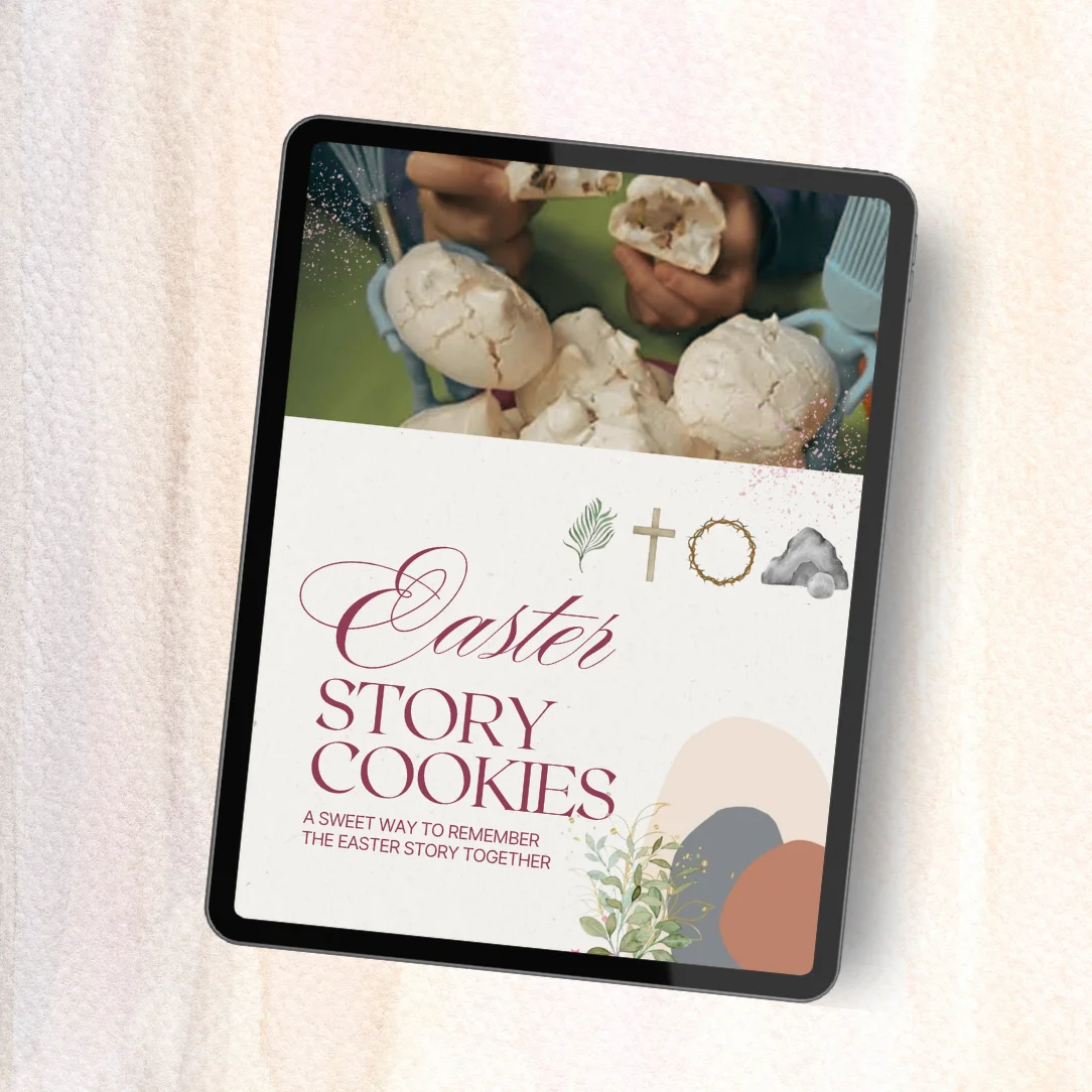 Easter Story Cookies printable Christian Easter activity for kids on tablet